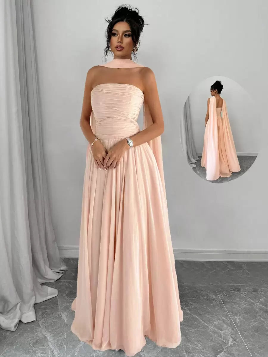 Alessia – Rochie de Damă Maxi Elegantă Sculptată Fără Bretele