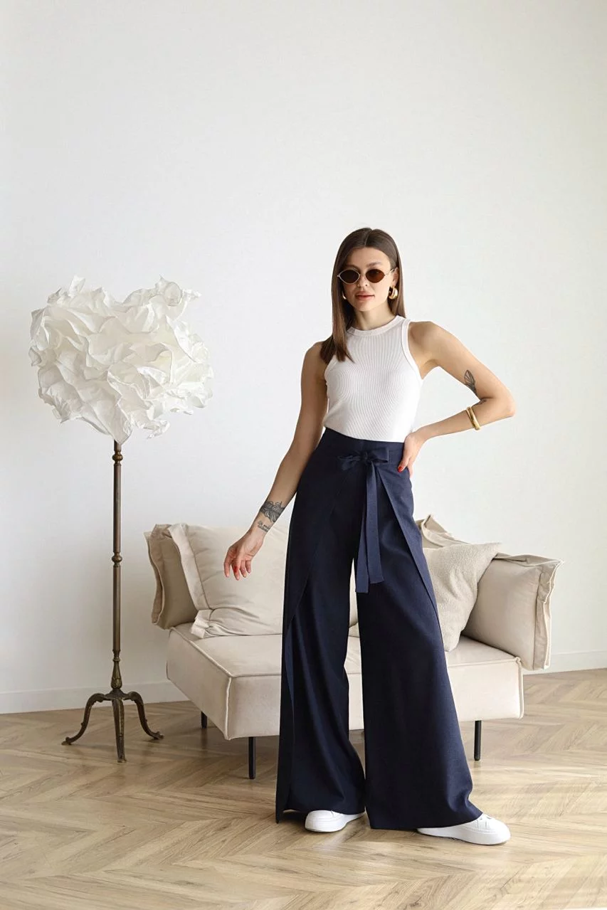 Maelis - Pantaloni Largi din In