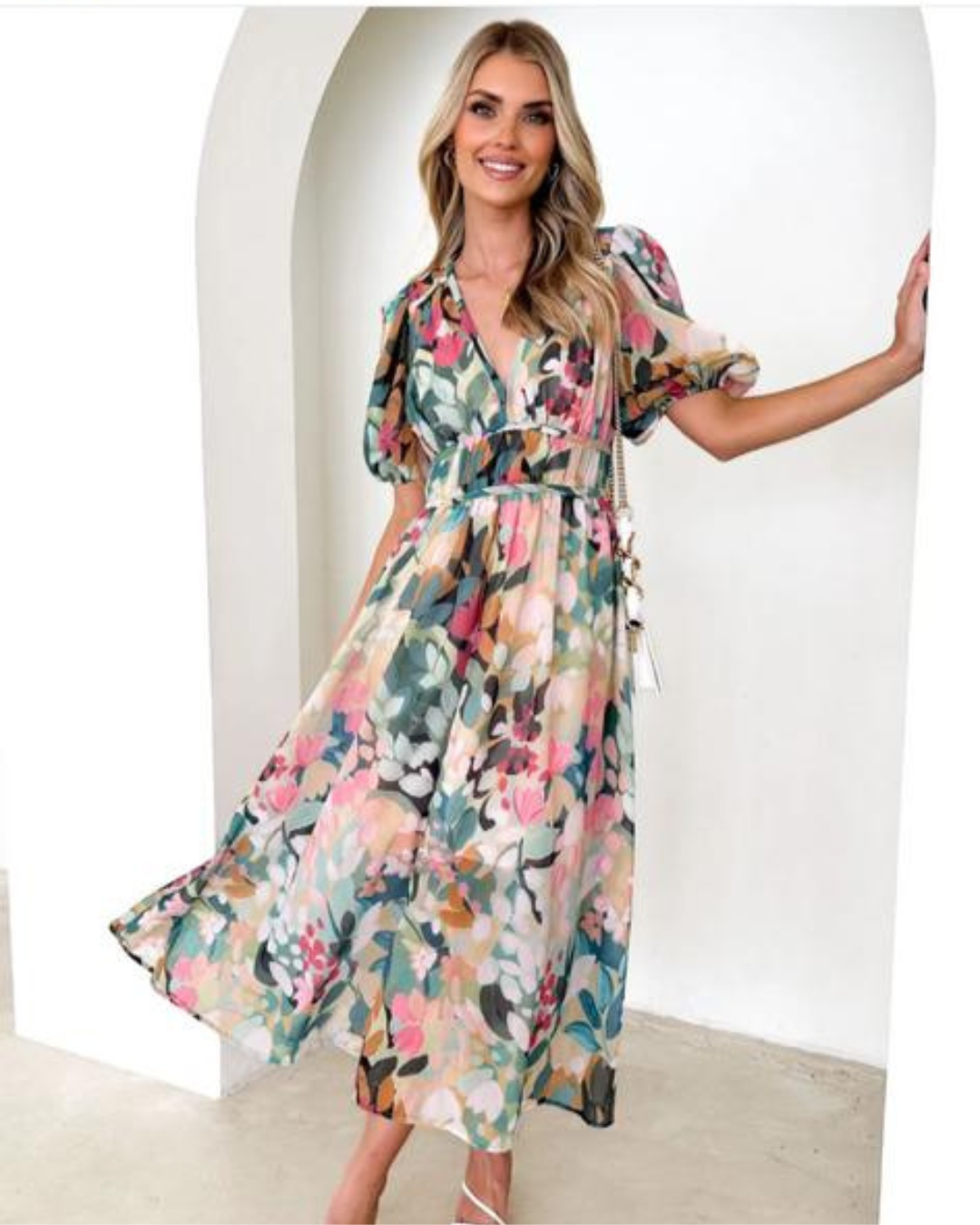 Lila – Rochie Maxi de Damă Elegantă cu Imprimeu Floral