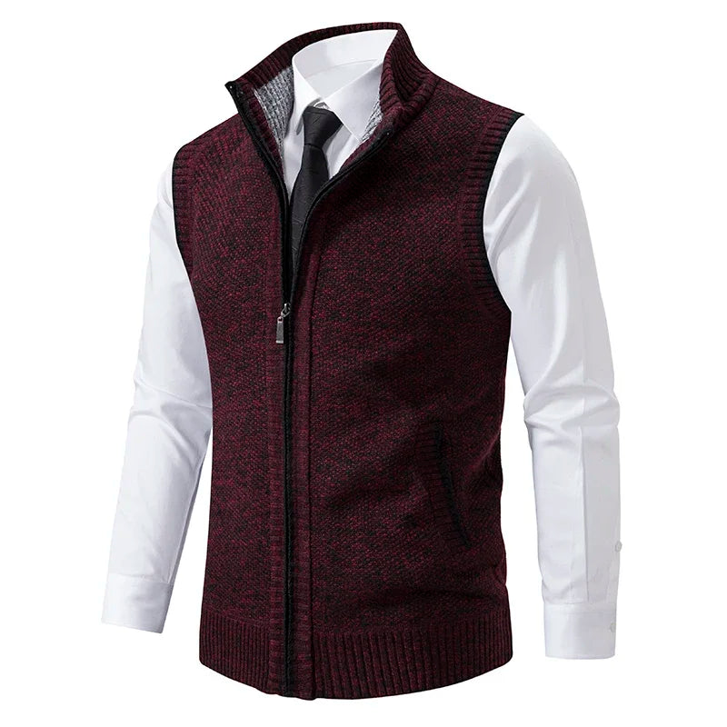Gilet elegant cu fermoar integral - enrico 