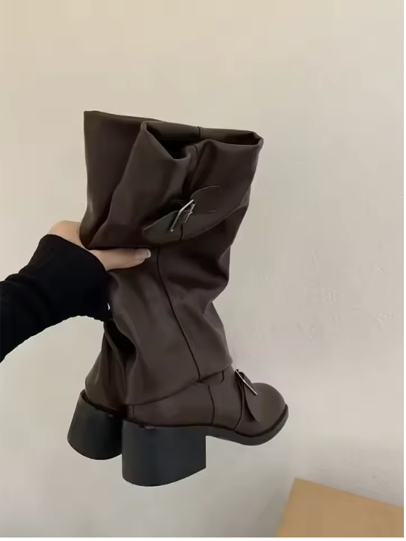 Debra – Botine de Damă din Piele cu Platformă și Curele