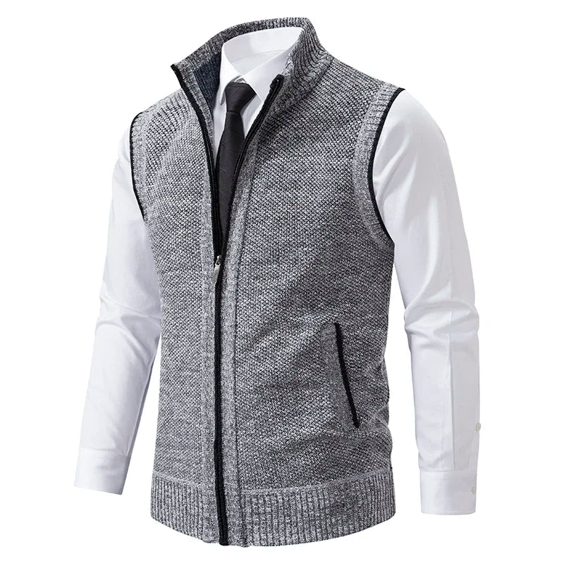 Gilet elegant cu fermoar integral - enrico 