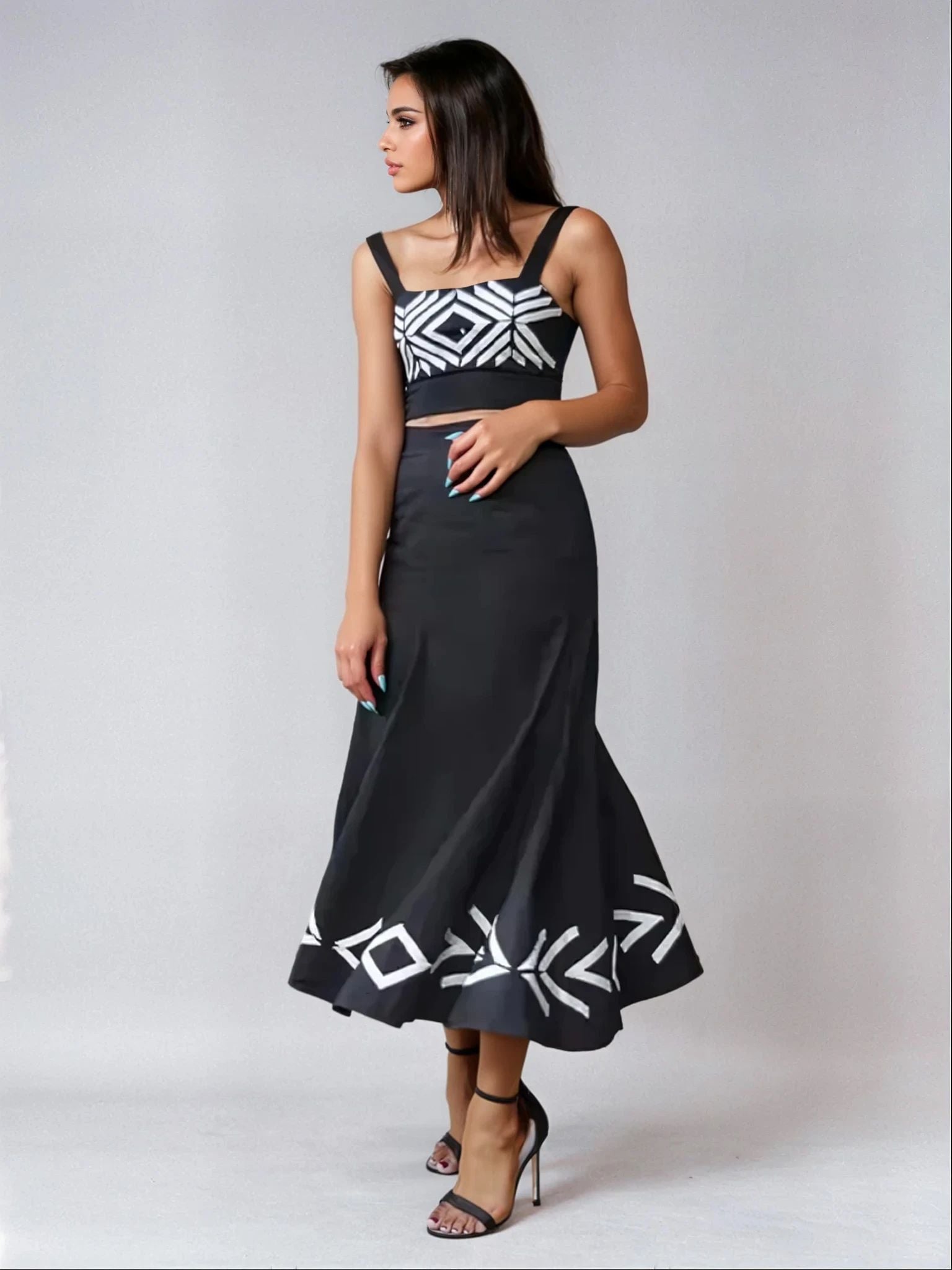 Cristeta – Compleu Damă Elegant cu Fustă și Top Chic Feminin