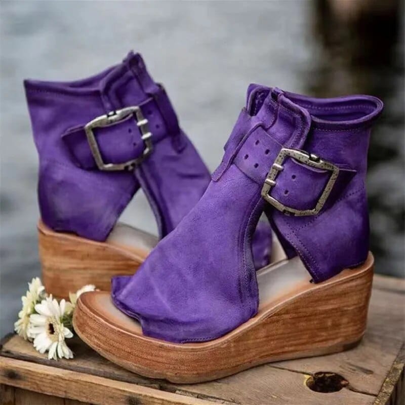 Roselle – Botine de Damă din Suede cu Catarame Vintage