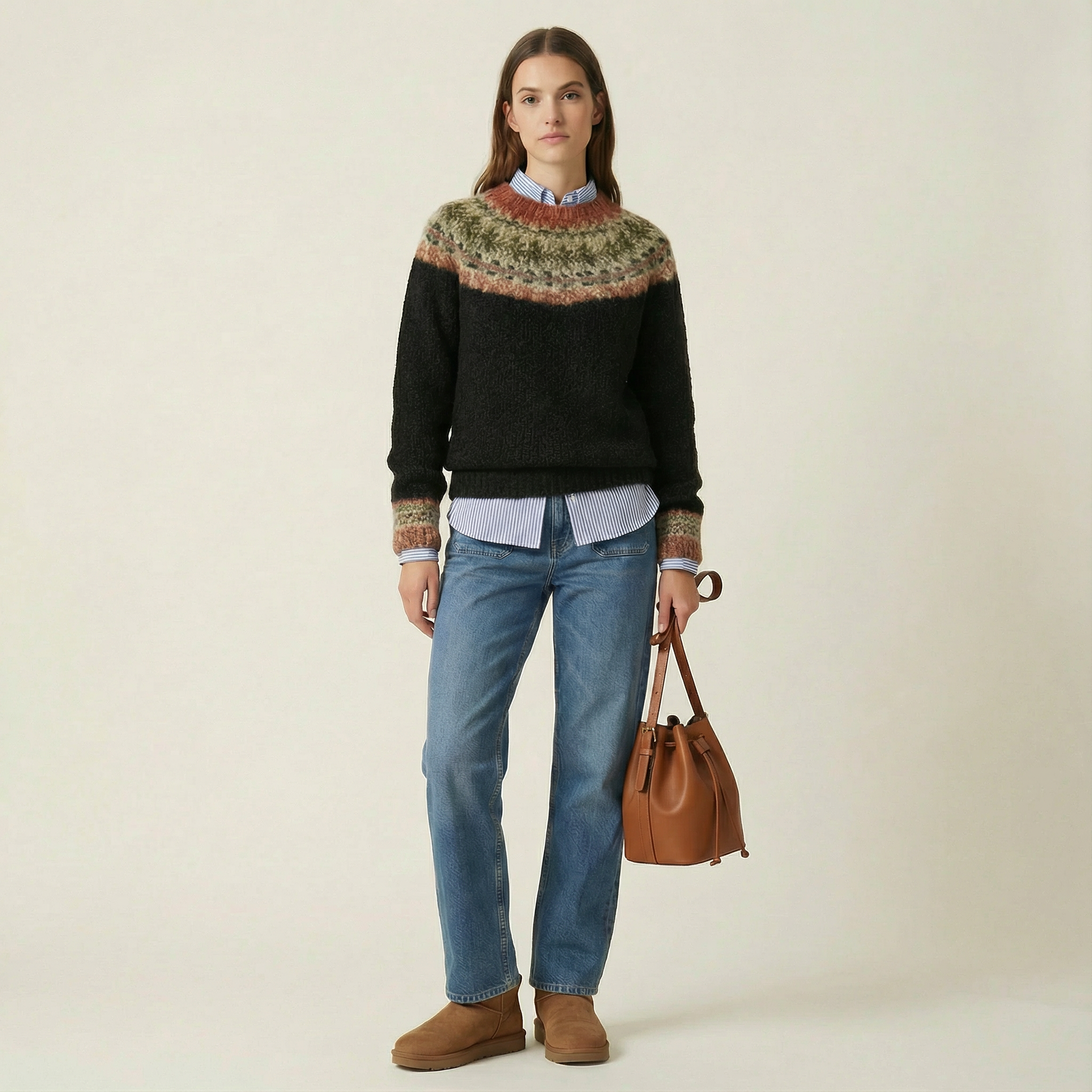 Mădălina | Pulover cu model nordic vintage