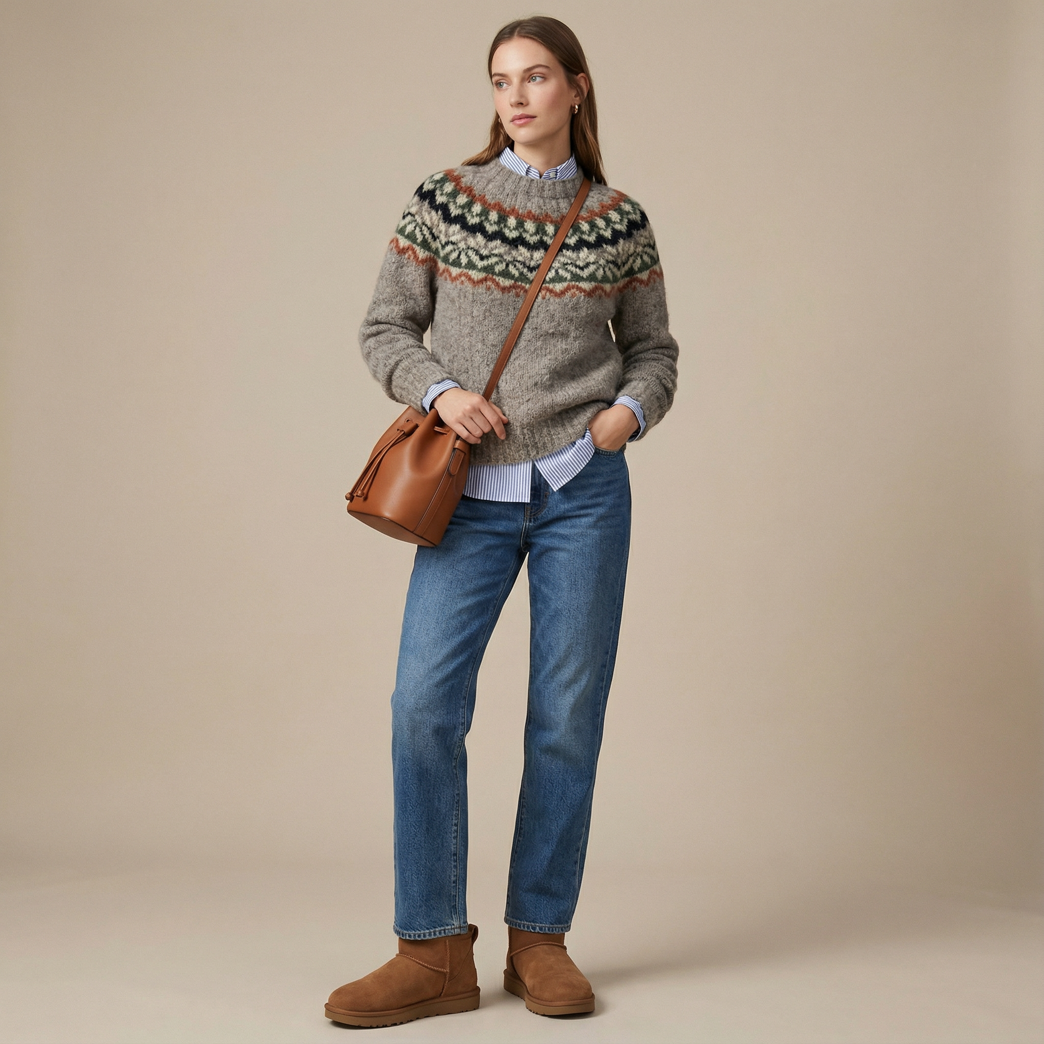 Mădălina | Pulover cu model nordic vintage