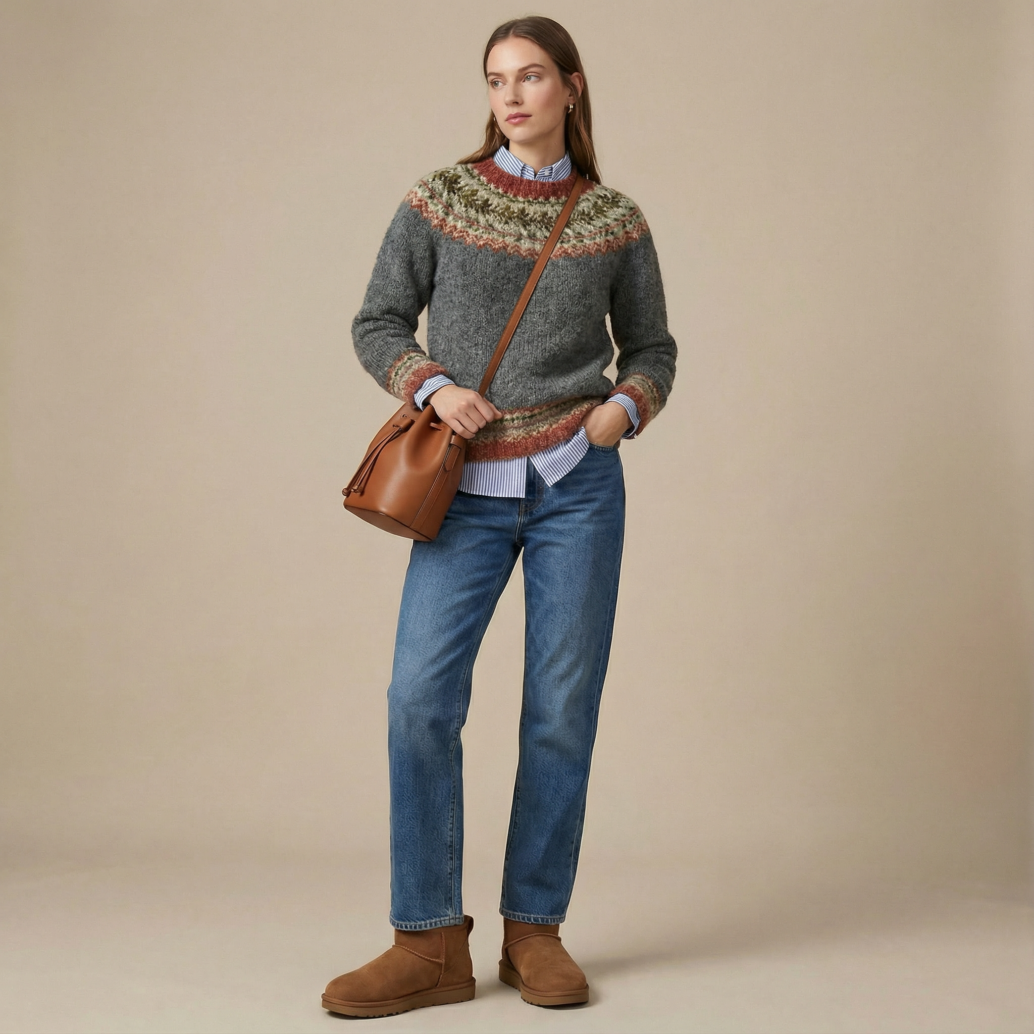 Mădălina | Pulover cu model nordic vintage