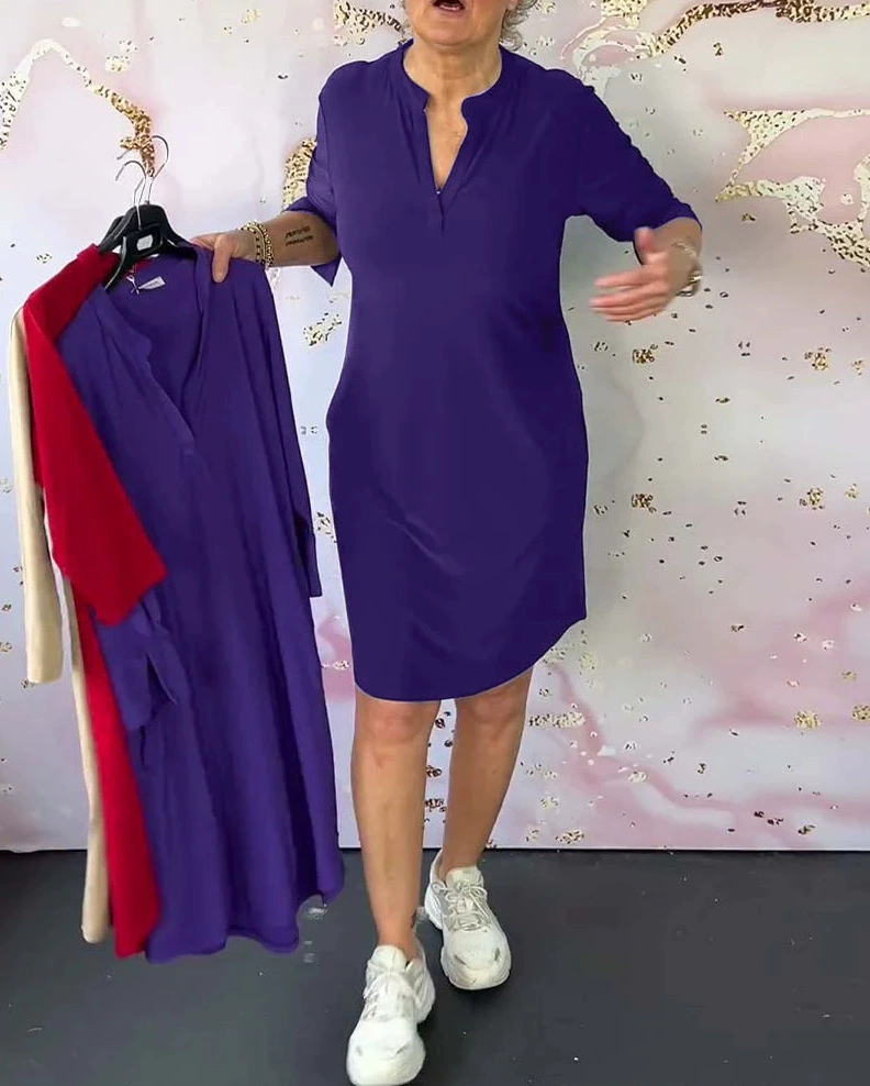 Lina – Rochie Polo Damă Confortabilă cu Mâneci 3/4