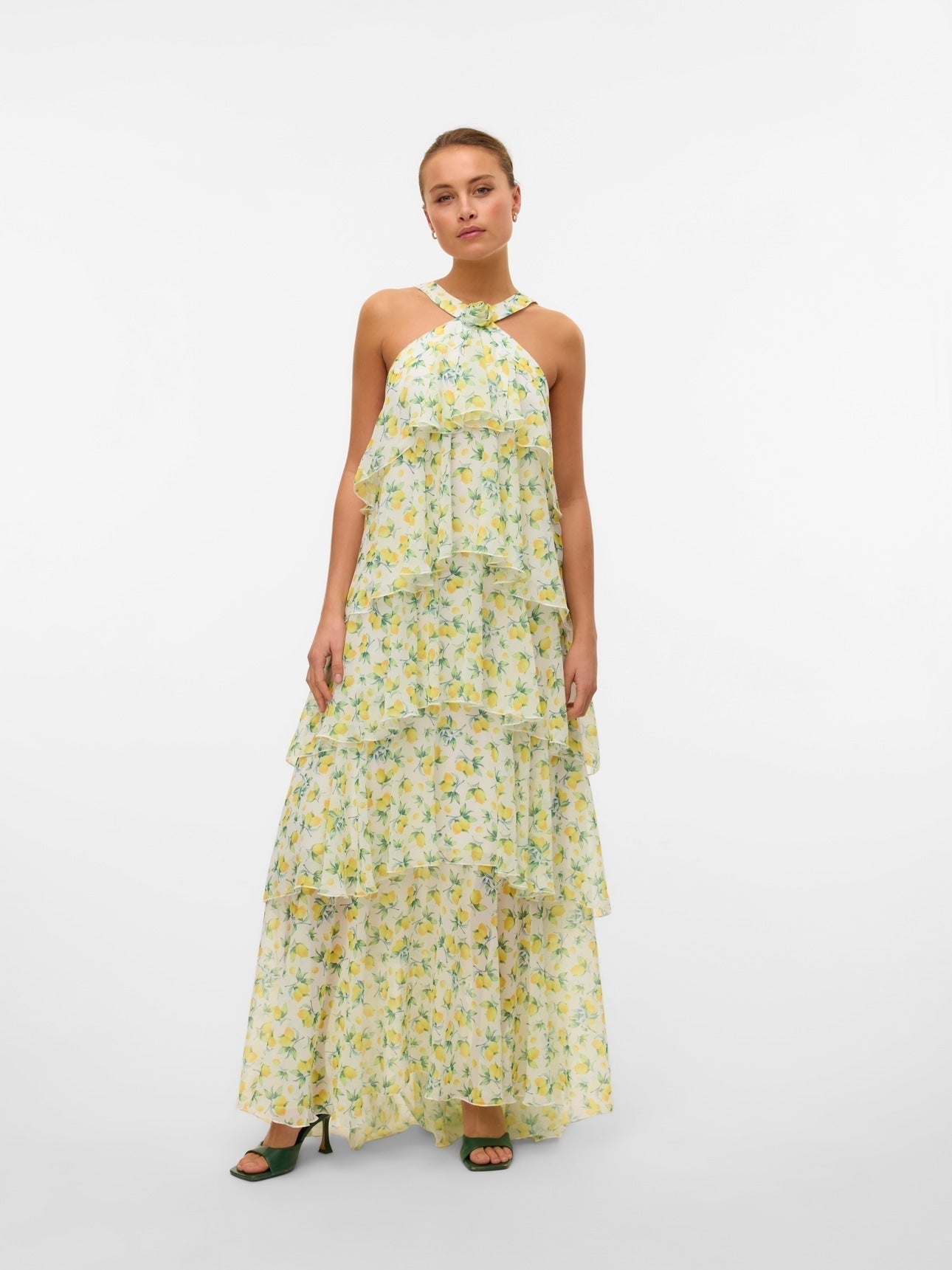 Vera – Rochie Maxi de Damă cu Volane Stratificat Elegantă